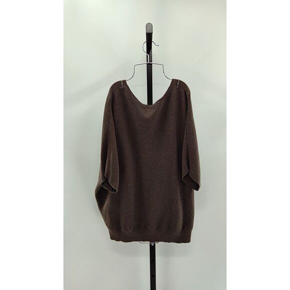 Quince Women Brown Link-Stitch Dolman Sweater Sleeved Top L - Picture 3 of 3